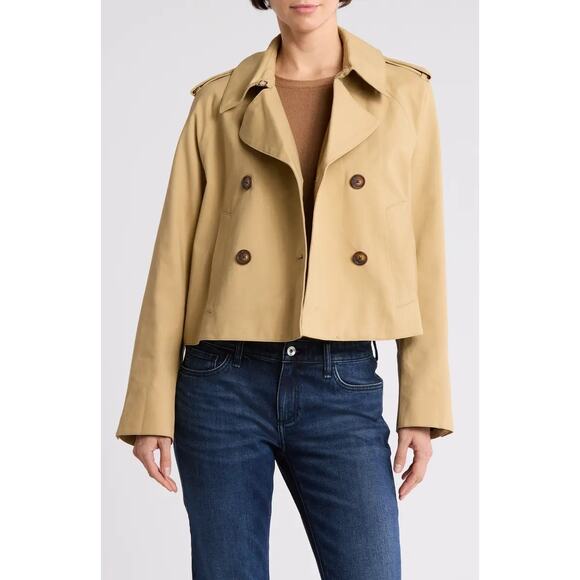 rag & bone Jackets & Blazers - RAG & BONE Talia Khaki Crop Trench Jacket
